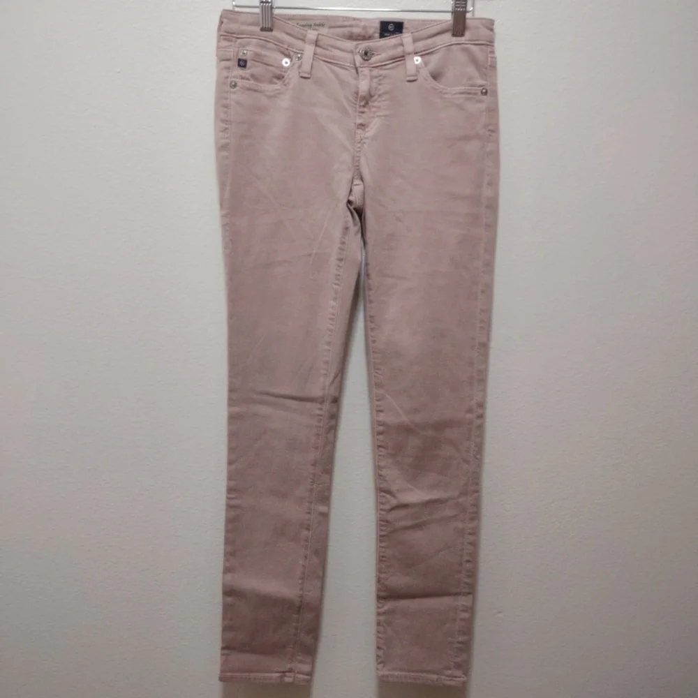 AG  Adriano Goldschmied Tan The Legging Super Skinny Ankle Denim Jean 25